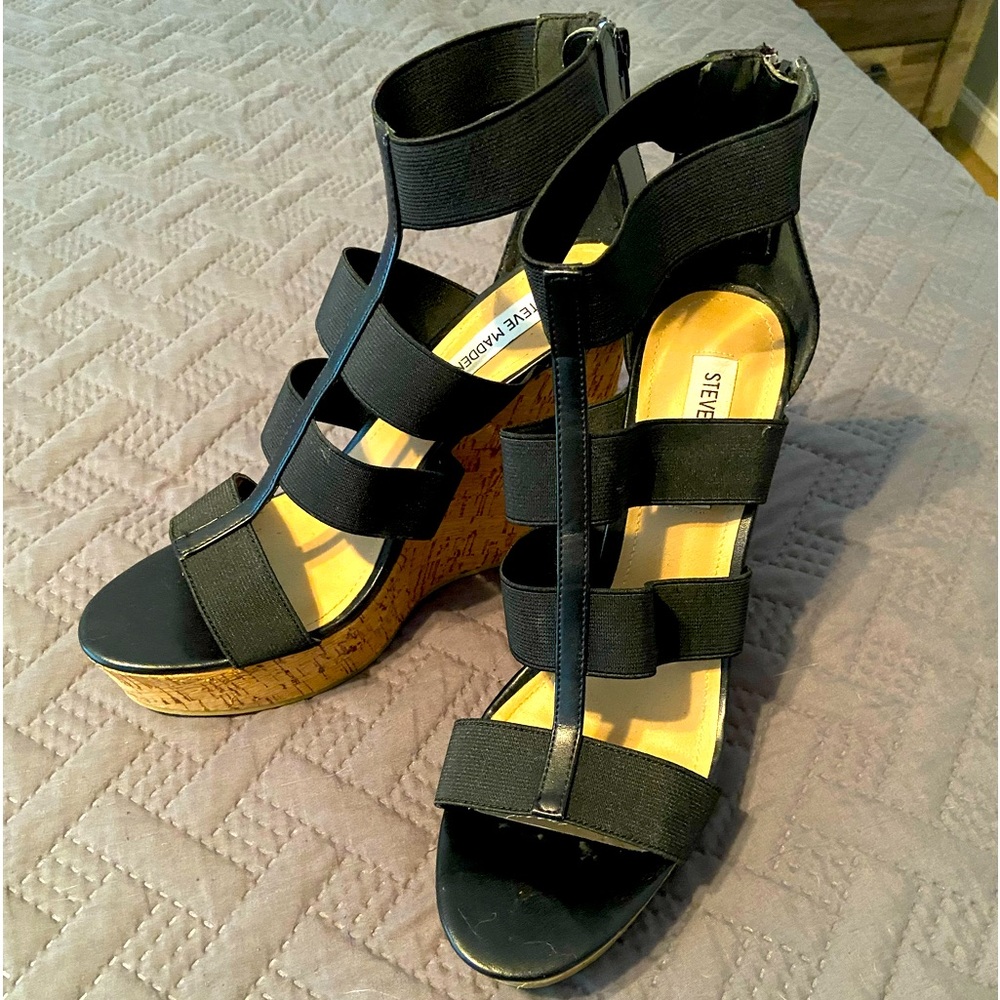 STEVE MADDEN Cork Wedge Heels Size 10